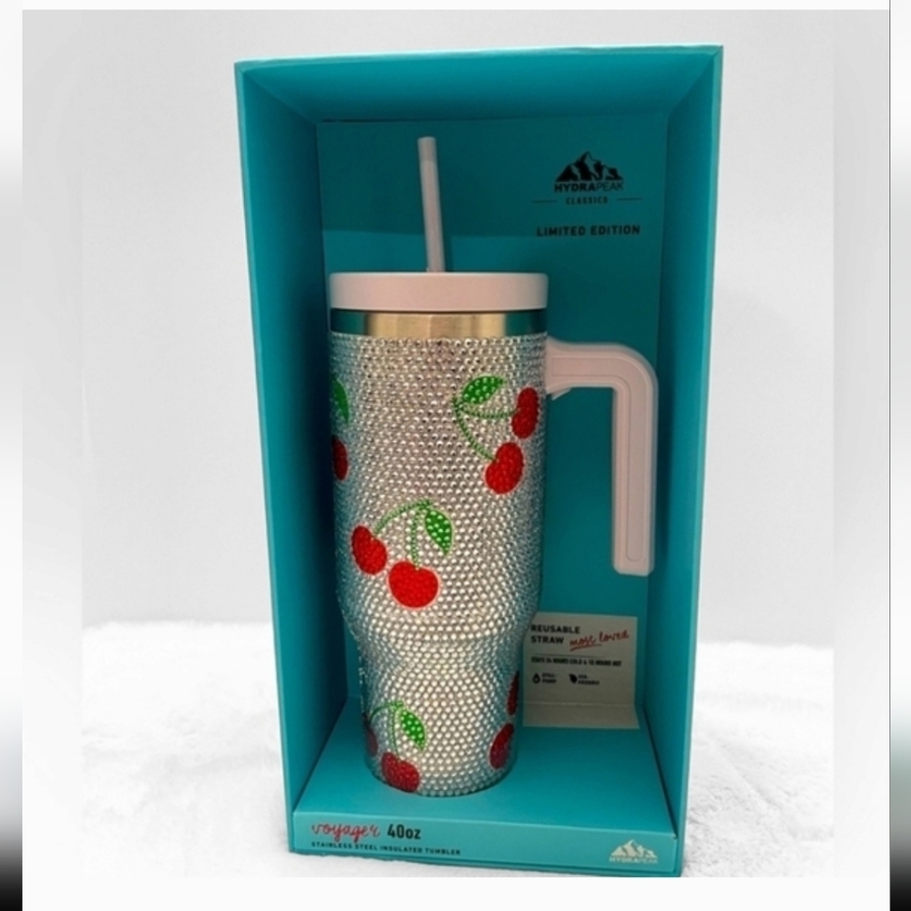 Hydro Flask Silver Cherry Tumbler